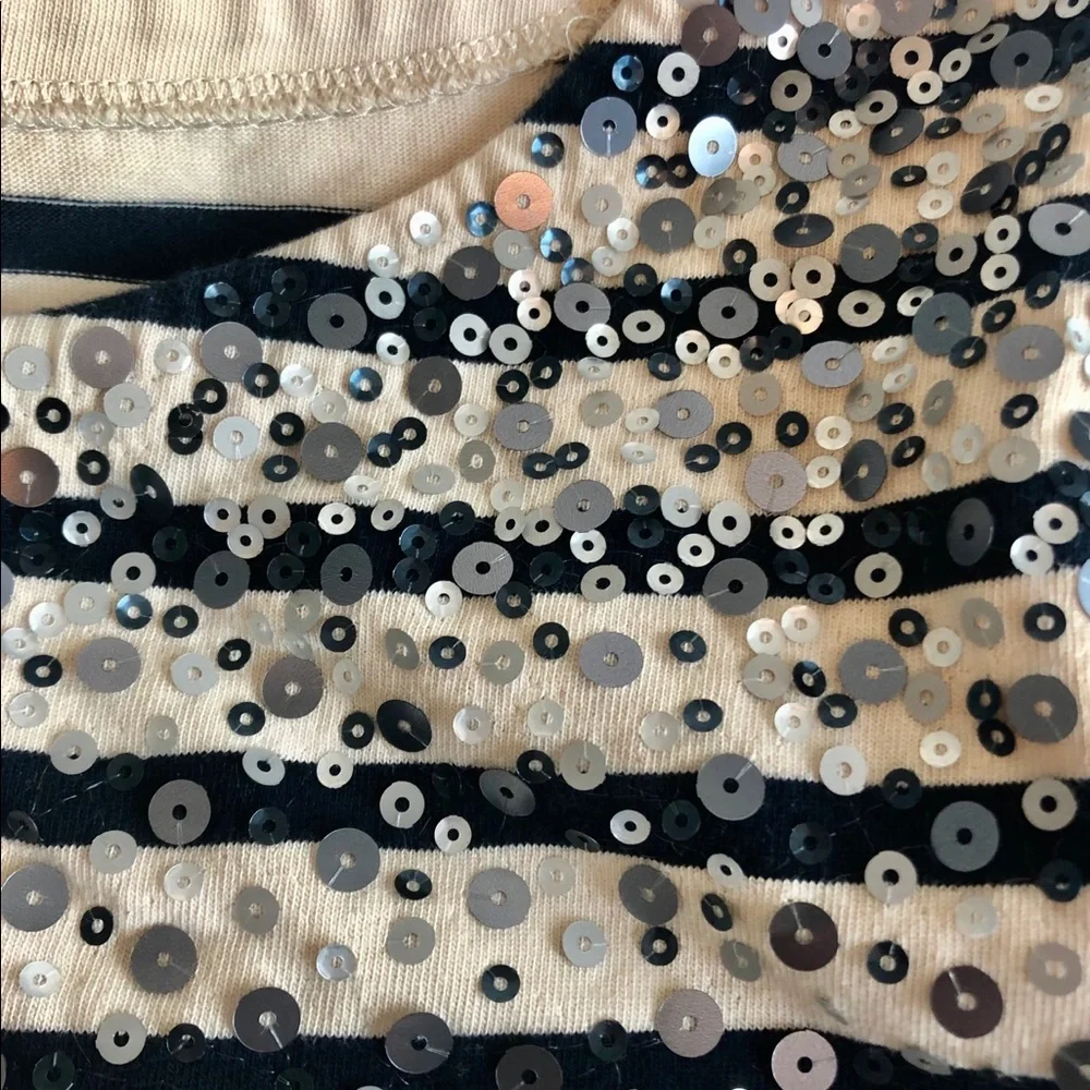 J Crew Factory 3/4” Striped Sequin Shirt - Picture 5 of 6